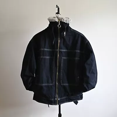 Buy Urban Outfitters BDG Jacket Dark Navy Denim Sherpa Lined Jacket - Size XS • 30£