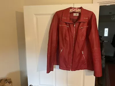 Buy Mainpol Faux Leather Red Jacket 18/20 • 14.99£