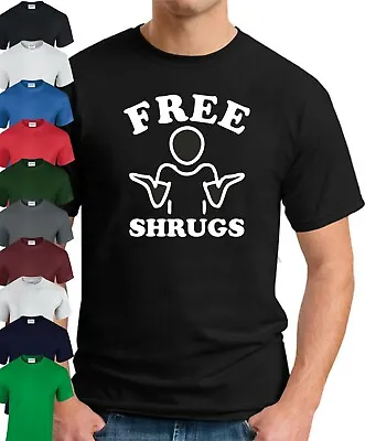 Buy FREE SHRUGS T-SHIRT > Funny Slogan Novelty Mens Geeky Gift Geek Nerd • 9.49£