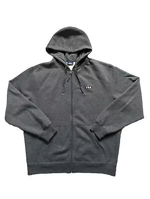 Buy Fila Dark Heather Grey Zip Up Hoodie XL Thick Soft Warm Casual Sports RRP £44.99 • 13.95£