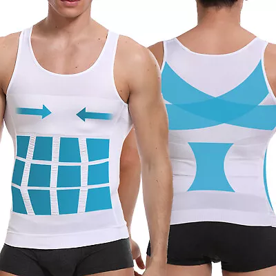 Buy Mens Slimming Tank Top Body Shaper Compression T-shirts Men Slim Undershirts Uk • 13.79£