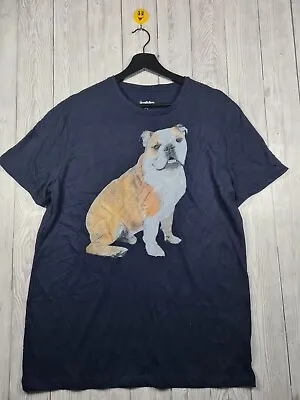 Buy Goodfellows And Co Navy English Bull Dog Short Sleeve Graphic T-Shirt Size Large • 4.99£