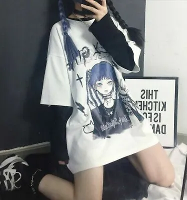 Buy Cute Gothic Eyepatch GIRL Lolita T-Shirt Harajuku Punk Clothes Tops Kawaii • 13.56£