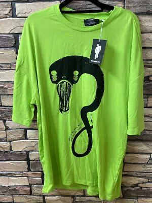 Buy Billie Eilish X Bershka Neon Green Monster Unisex Baggy T-shirt Small • 29.99£