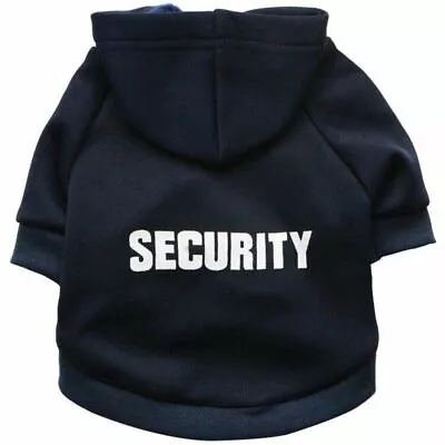 Buy Dog Black SECURITY Puppy Clothes T-Shirt Coat Vest Top Warm With Hat • 5.89£