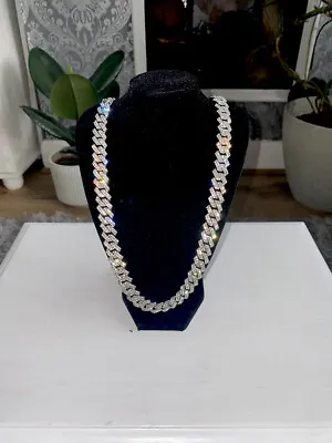 Buy Mens Iced Out Diamond Thick Miami Cuban Link Chain Necklace Hip Hop Jewelry UK • 28.99£