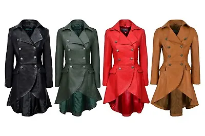 Buy EDWARDIAN Ladies Genuine Lambskin Leather Jacket Back Buckle Gothic Coat 3491 • 94.99£
