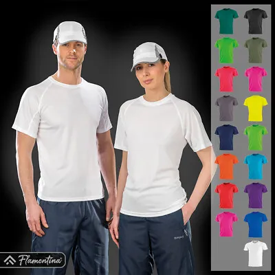 Buy Mens Performance T-Shirt Quick Dry Top Tee Gym Fitness Running Team Sports Spiro • 5.90£