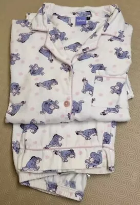 Buy Disney Debenhams Ladies Eeyore Pink Cream Brushed Cotton Pyjama Set  Size 8 • 7.50£