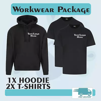 Buy Personalised Work Wear Bundle. 1 Embroidered Hoodie And 2 T-shirts Package • 33.50£