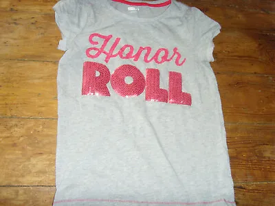 Buy GUC Crazy 8 Girls Size L 10-12 Tee Shirt Honor Roll Sequins SMART Girl School • 4.34£