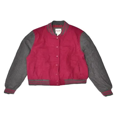 Buy MOSSIMO Womens Varsity Jacket  UK 20 2XL Red Wool PX09 • 11.59£