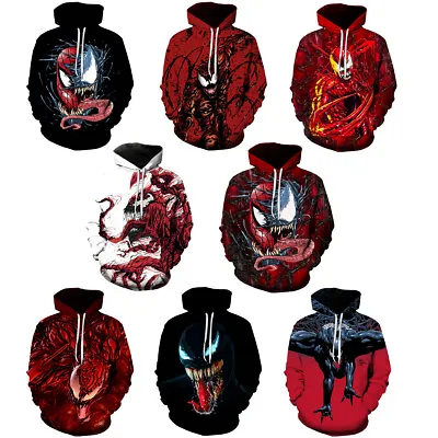 Buy Venom 2 Carnage 3D Hoodie Cosplay Superhero Spiderman Sweatshirts Coat Costumes • 14.40£