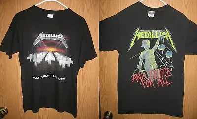 Buy Metallica - Master Of Puppets & And Justice For All T-Shirts Lot (Medium) Black • 28.34£