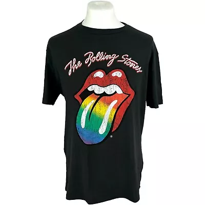 Buy Rolling Stones T Shirt Medium Black Graphic Band Tee Pull And Bear Band Tee • 22.50£