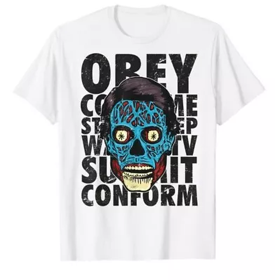 Buy   They Live T-shirt Horror Adventure Action Sci-Fi Alien Face 80s 90s Gift Film • 6.99£