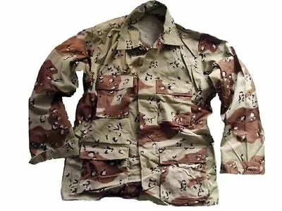 Buy USA BDU SHIRT JACKET NEW VTG Made In USA GENUINE Army ISSUE CHOC CHIP CAMO S-M • 28.75£