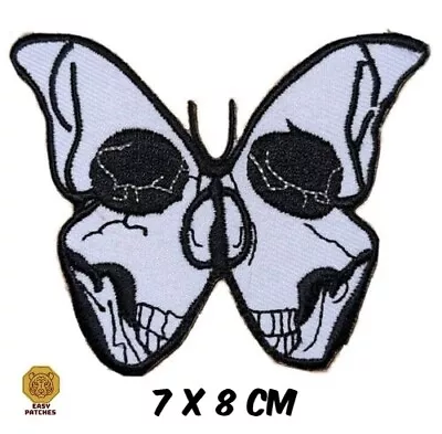 Buy Butterfly Skull Skeleton Black Dark Horror Goth Emo Embroidered Iron On Patch • 2.49£