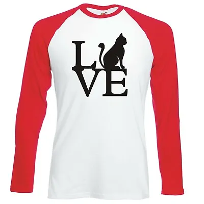 Buy Funny Cat  Love Cats  Raglan Longsleeve Baseball T-shirt • 16.99£