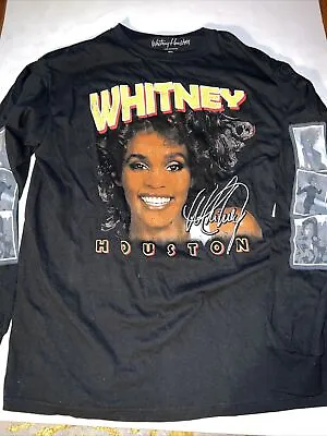 Buy NWT Women’s Licensed Whitney Houston Long Sleeve T Shirt Black Sz M/L • 15.09£