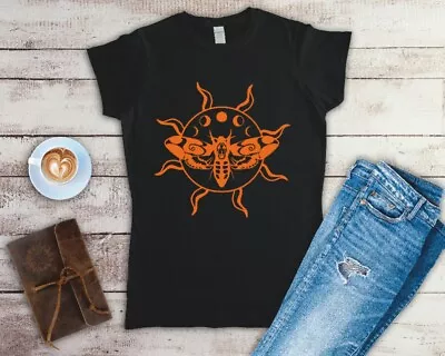 Buy Death Moth In The Sun Gothic/Celestial Ladies Fitted T Shirt Sizes Small-2XL • 12.49£
