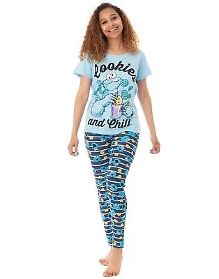 Buy Cookie Monster Women's Ladies Adult's Pyjamas Nightwear PJ Set • 19.99£