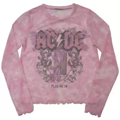 Buy AC/DC Ladies Long Sleeve T-Shirt: Plug Me In (Mesh) OFFICIAL NEW  • 19.88£