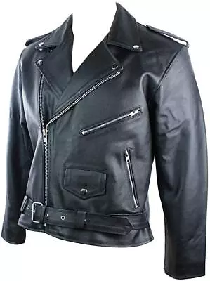 Buy Men's Real Lambskin Leather Jacket Motorcycle Black Slim Fit Biker Jacket • 64.99£