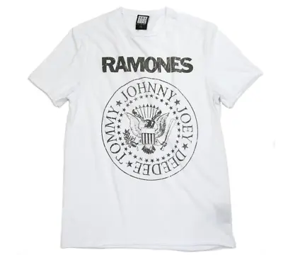 Buy Amplified Unisex T-Shirt Ramones Vintage Seal White • 31.63£