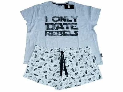 Buy New Ladies Official Star Wars 'I Only Date Rebels' Short Pyjamas Size 6-8 • 4.99£