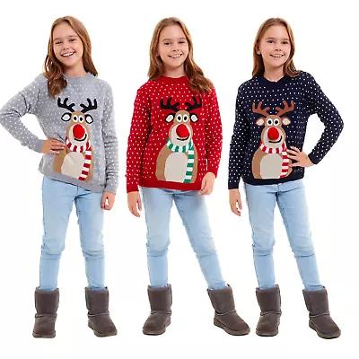 Buy New Kids Childrens Boys Girls Xmas Christmas Winter Jumper Sweater Knitted Retro • 14.95£