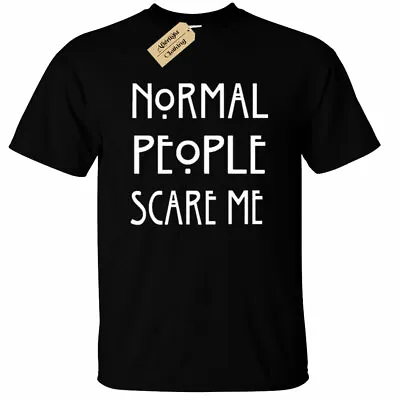 Buy Normal People Scare Me Mens T Shirt Funny Goth Rock Punk Emo Anti Social • 11.95£