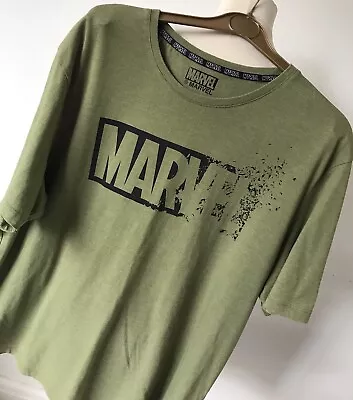 Buy Marvel Comics T Shirt Green Size XL Mens Official Logo • 5.50£