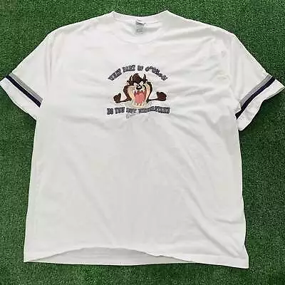 Buy Vintage T Shirt Mens XXL White Graphic Print 2000 Taz Looney Tunes • 25£