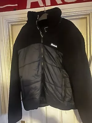 Buy Bench Mens Padded Sherpa Jacket Black, Large (would Fit Medium) Removable Hood • 19.99£