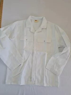 Buy Mens Work Jacket Dickies Work Wear Size 104 Regular White Pockets 14457 • 20£