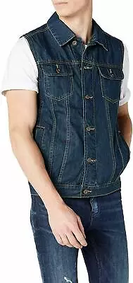 Buy Men's Jeans Waistcoats Biker Denim Vest Slim Fit Jacket Sleeveless Cowboy Retro  • 19.99£