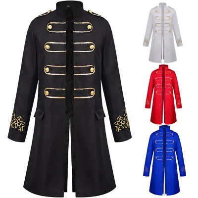 Buy Mens Steampunk Tailcoat Halloween Medieval Costume Frock Gothic Jacket Long Coat • 19.99£