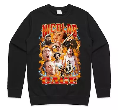 Buy Nicolas Cage Homage Jumper Sweatshirt Funny Meme Gift Retro Vintage Christmas • 23.99£