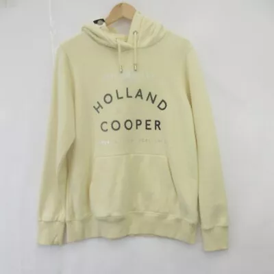Buy Holland Cooper Logo Hoodie Ladies Long Sleeve Pullover Jumper UK L Lemon Yellow • 19.99£