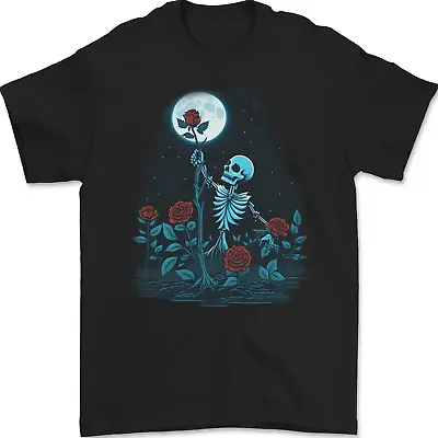 Buy Rose From The Dead Skeleton Skull Graveyard Mens T-Shirt 100% Cotton • 8.49£