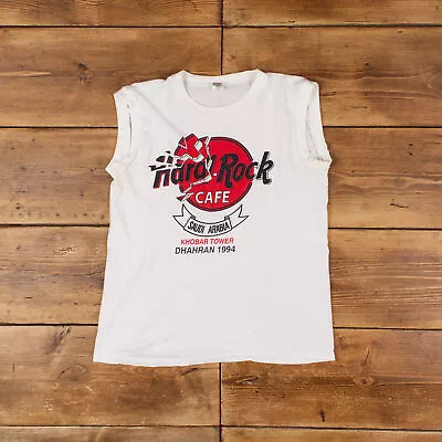 Buy Vintage Single Stitch T Shirt Graphic Medium 90s Scorpio Hard Rock Cafe White • 20.99£