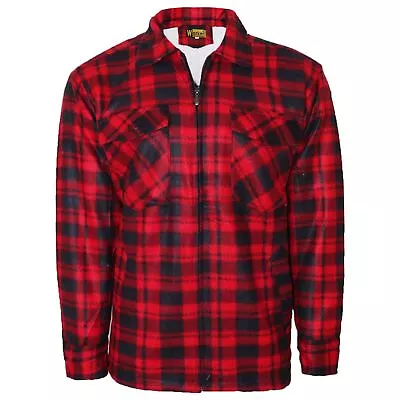 Buy Men Padded Fur Lined Check Shirts Lumber Jackets • 12.99£