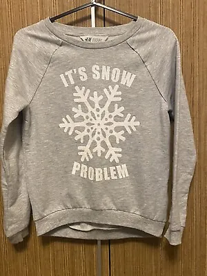 Buy H&M Kids Christmas Jumper Age  8-10 “It’s Snow Problem” • 4.49£