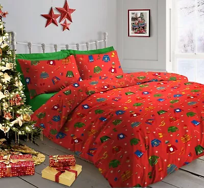 Buy Fun Christmas Jumper Festive Quilt Duvet Cover Bedding Set • 14.95£