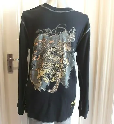 Buy M07 Long Men's Black Top Sleeve Samurai Character Vintage Size M BNWOT Shirt • 8.95£