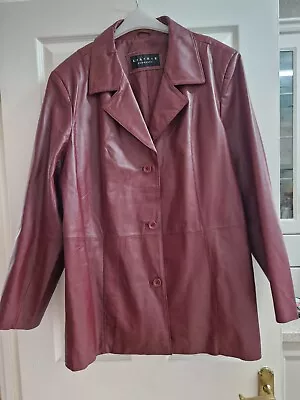 Buy Womens Real Leather Jacket XXL UK 22/24 Burgundy  Only Worn A Few Times V.G.C. • 19£