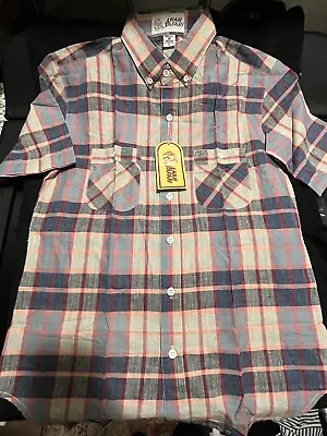 Buy Vintage Shah Safari Boys Button Up Plaid Shirt New W Tags Size Large 100 Cotton • 1.61£