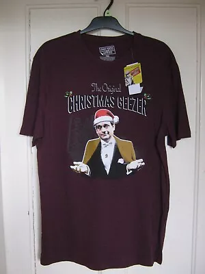 Buy Mens Christmas Only Fools & Horses Christmas Geezer Burgundy T-shirt Size M New • 9.50£