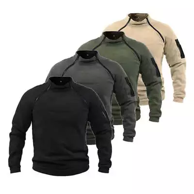 Buy Men's Tactical Fleece Jacket: Warm Windproof Outdoor Coat • 19.99£
